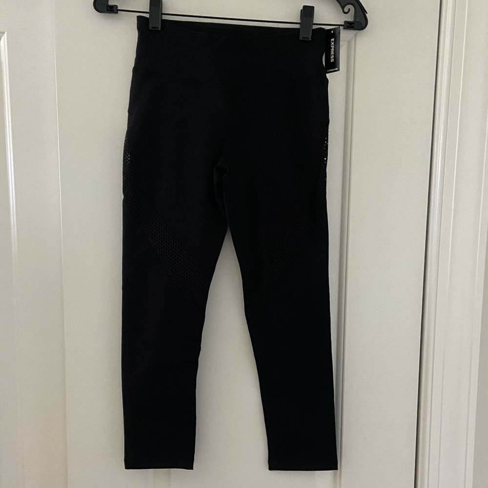 Express women’s black mesh workout leggings pants